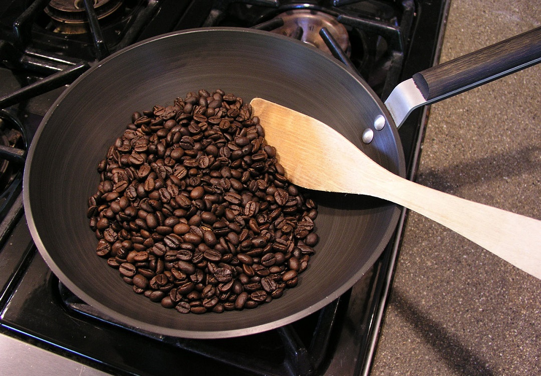 Coffee Roasting with Pan - Gridlock Coffee Roasters